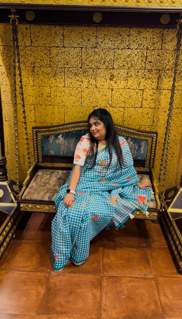 Rishta- daily wear Linen cotton saree . Good for summer