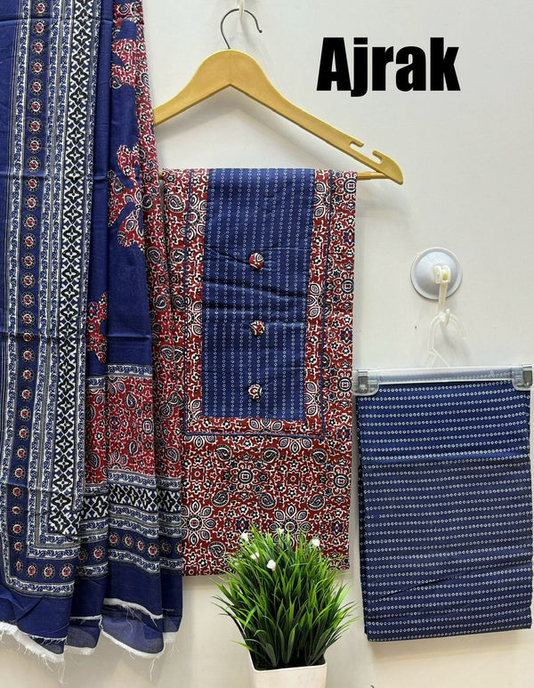 Unstiched cotton salwar material-3 pc set