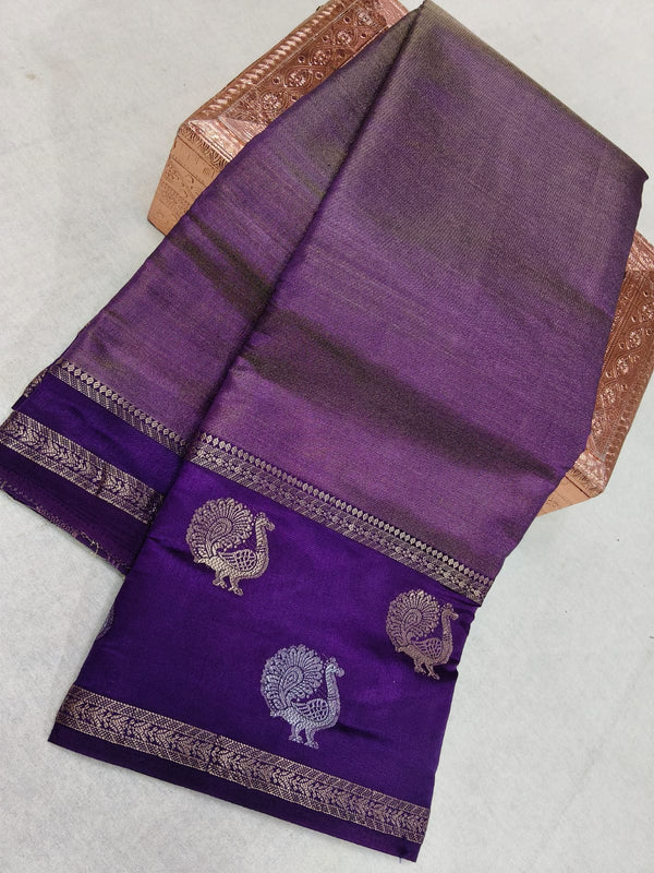 semi benarasi tissue silk saree