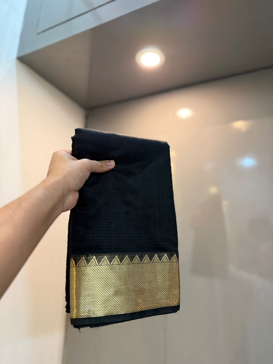soft cotton black saree