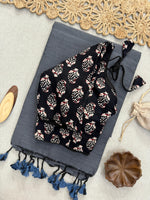 Fancy Cotton Saree with Kalamkari Blouse — Yellow