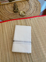 Gents mundu silver thin border