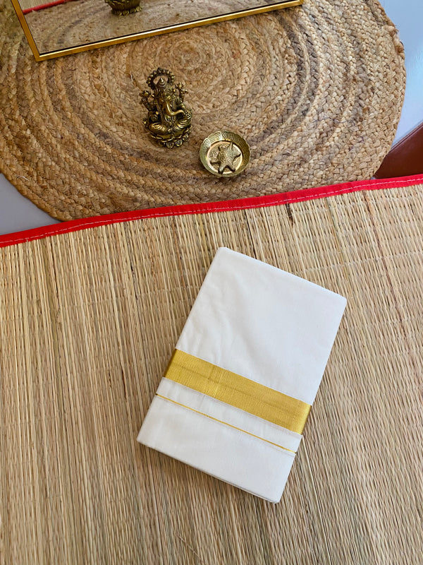 Gents mundu golden border