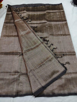 Mangalgiri Handloom Silk Cotton Saree — Olive Green