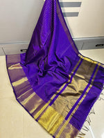 Party Wear Semi Kanchipuram in Purple