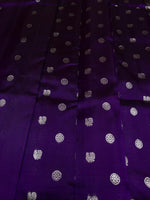 Venkatagiri Handloom Pattu — Deep Purple with Silver Buttas