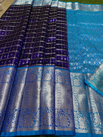Pure Venkatagiri Handloom Pattu Saree — Indigo (12-Inch Border)