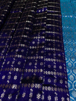 Pure Venkatagiri Handloom Pattu Saree — Indigo (12-Inch Border)