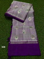 Venkatagiri Handloom Pattu — Lavender with Jewelled Buttas