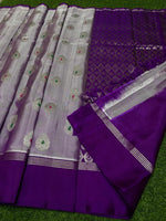 Venkatagiri Handloom Pattu — Lavender with Jewelled Buttas
