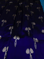 Venkatagiri Handloom Pattu — Navy Blue with Teal Border