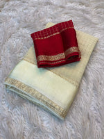 Viscose Georgette Plain Saree in Cream