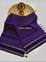 Arani Cotton Saree — Violet color with Jari Pallu