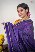 Arani Cotton Saree — Violet color with Jari Pallu