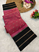 Semi silk - green mango  saree