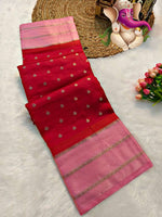 Semi silk - green mango  saree
