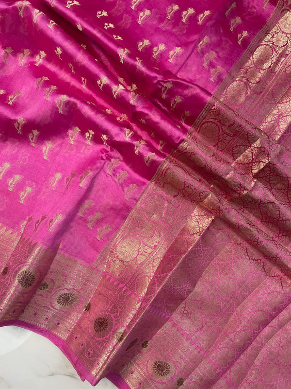 viscos Mina border buti weaving Saree