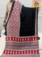 Beautiful Ajarakh print with Real mirror work