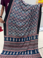 Beautiful Ajarakh print with Real mirror work