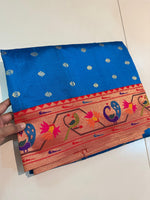 Pure Tissue Tusser Silk Paithani With Silk Mark