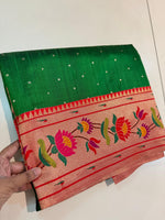Pure Tissue Tusser Silk Paithani With Silk Mark