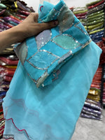 Scallop full work designer saree with work blouse
