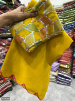 Scallop full work designer saree with work blouse
