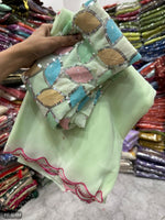 Scallop full work designer saree with work blouse