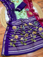 Thanjore paint inspired model semi silk weaing saree