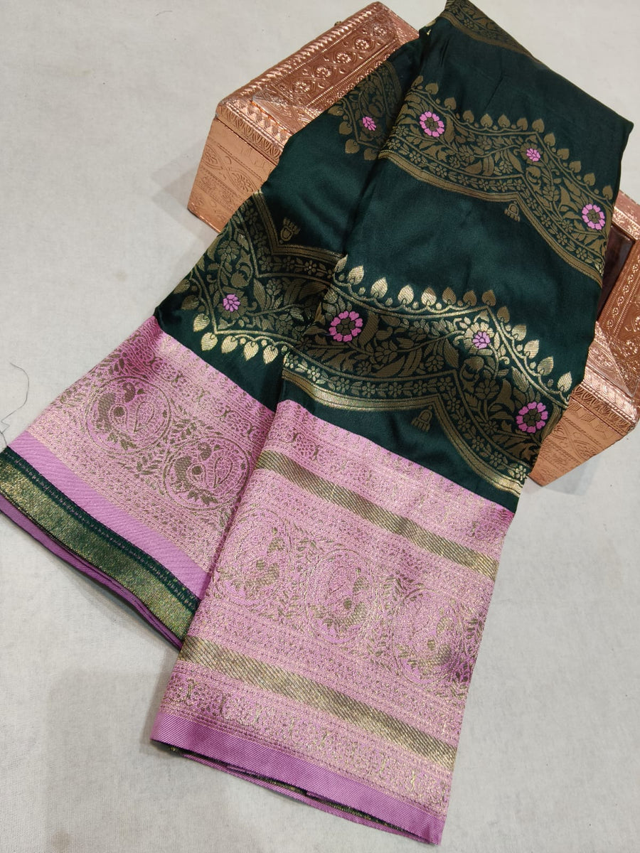 Beautiful Semi Kanchi with full zari waving.