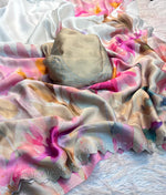 Beautiful Soft Silk fancy saree With Cut Work & stone work