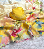 Beautiful Soft Silk fancy saree With Cut Work & stone work