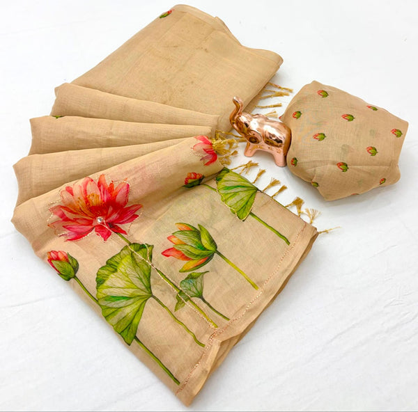 Tamara and floral designs from onam collections. With simple maggam work and embroidery.