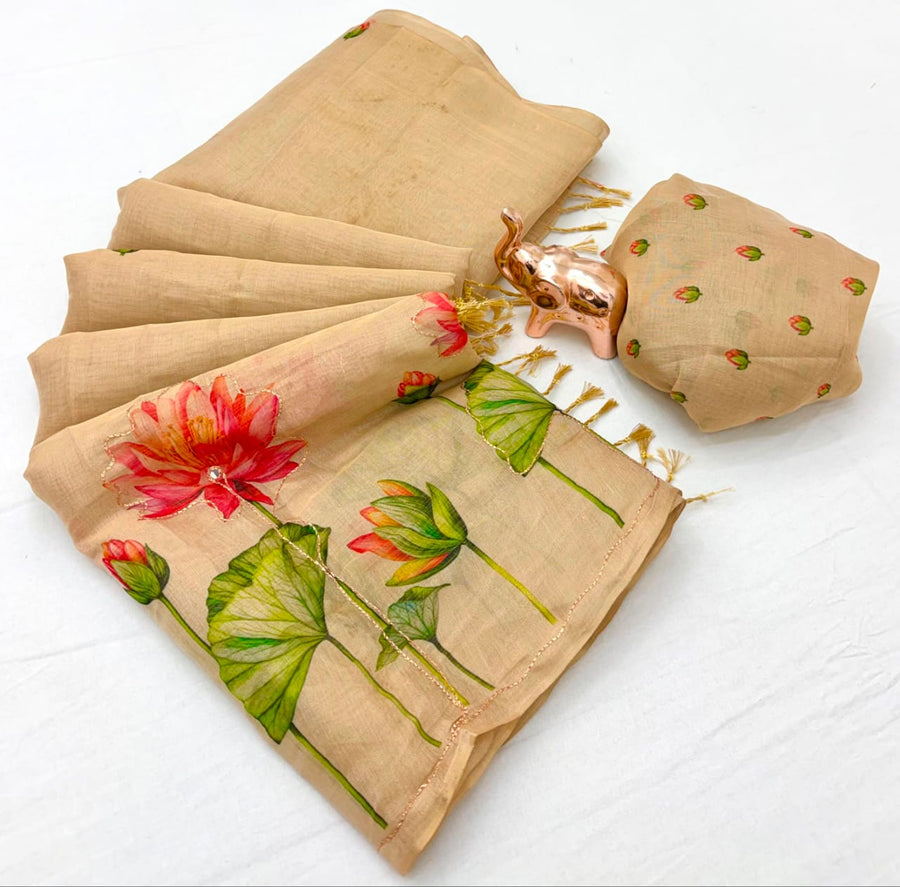 Tamara and floral designs from onam collections. With simple maggam work and embroidery.