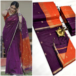 Elegant and classy , cotton saree with small border