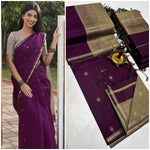 Elegant and classy , cotton saree with small border