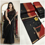 Elegant and classy , cotton saree with small border