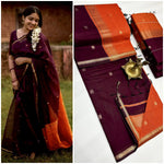 Elegant and classy , cotton saree with small border