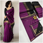 Elegant and classy , cotton saree with small border