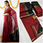Elegant and classy , cotton saree with small border