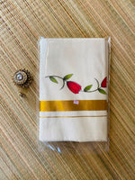 floral print  kerala saree