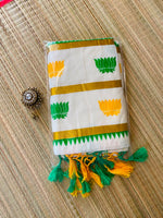 lotus print saree