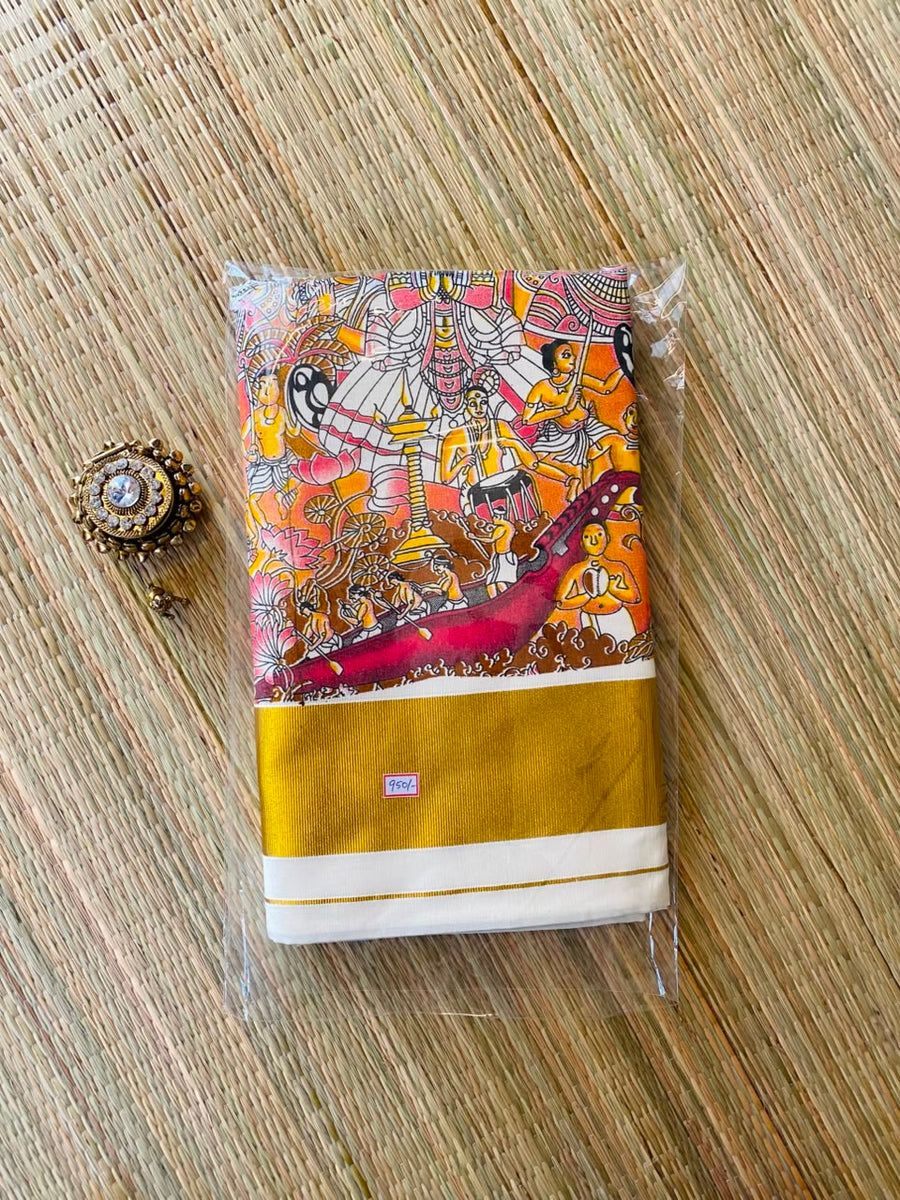 kalamkari print kerala saree