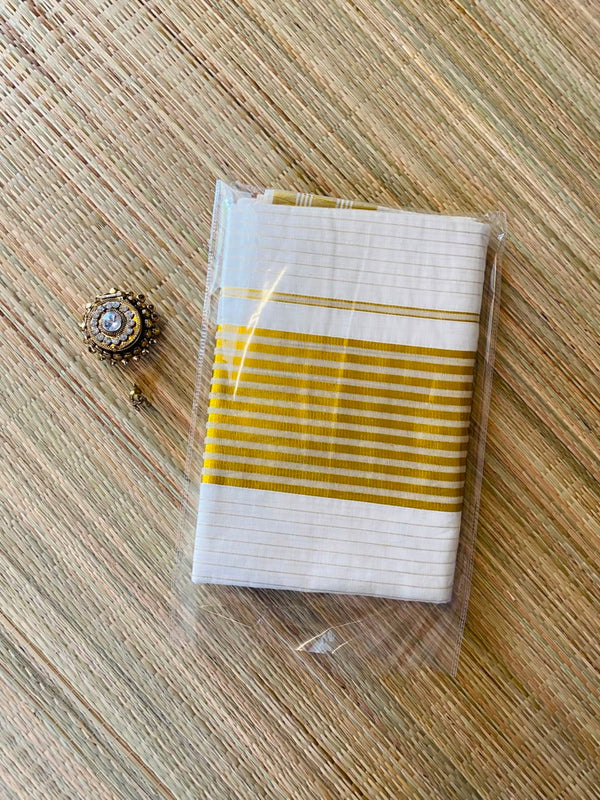 golden stripes saree