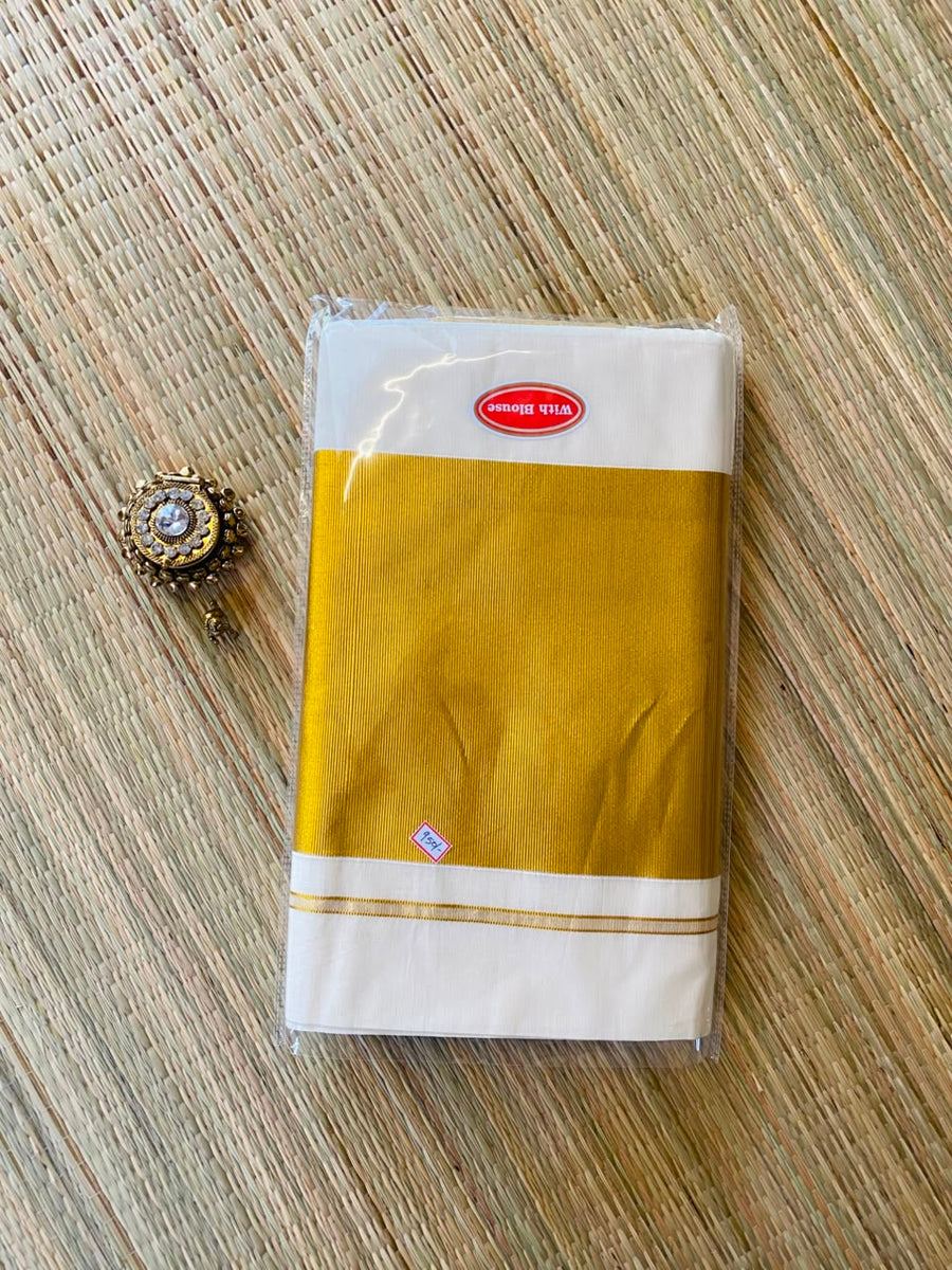 wide border kerala saree