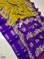 semi mysore silk saree with contrast border and blouse